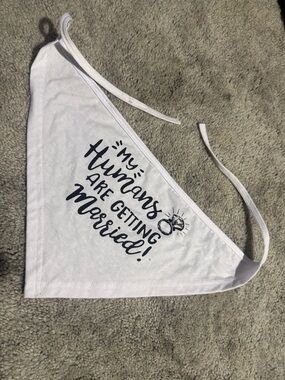 White 'My Humans Are Getting Married!' Pet Bandana